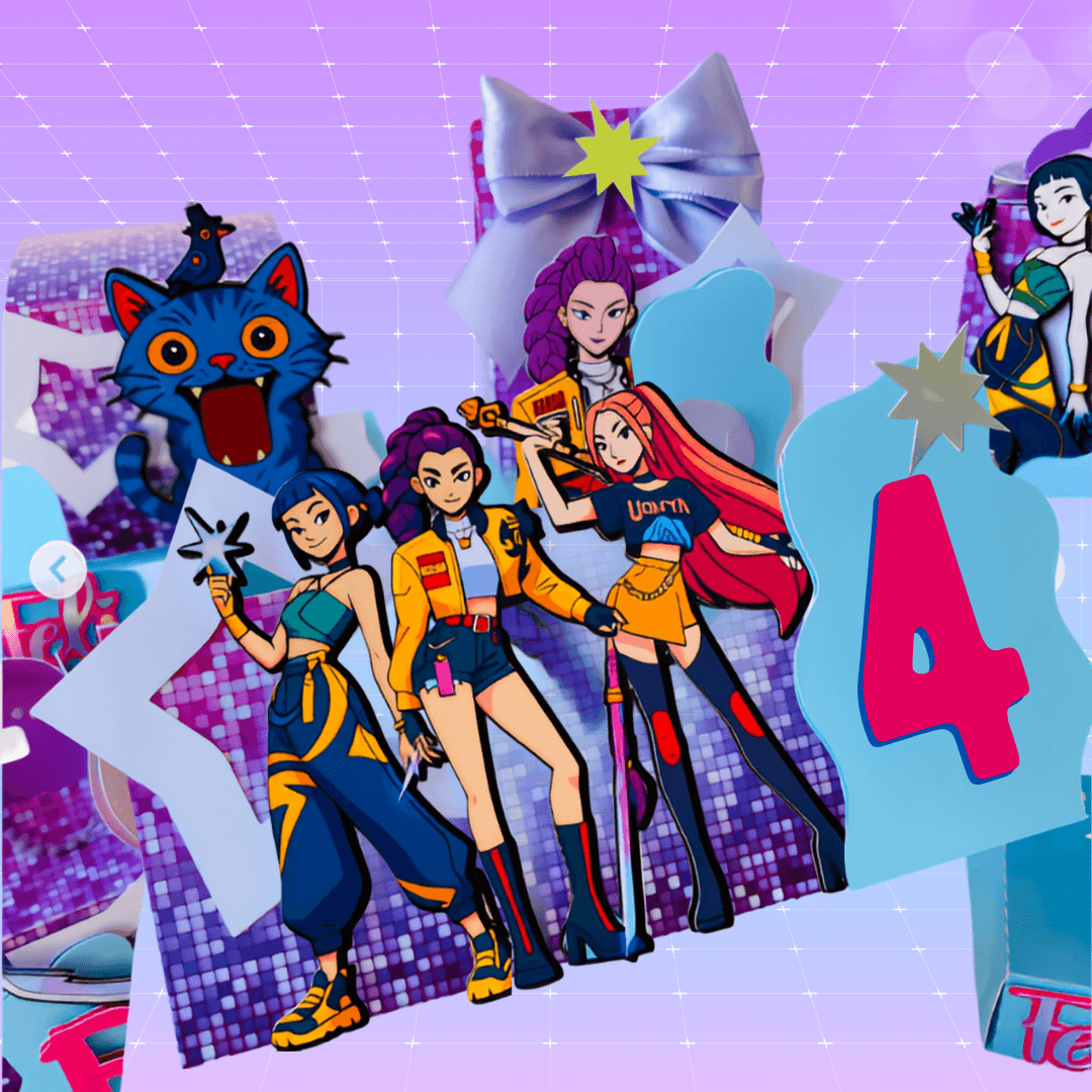KPop Demon Hunters Party Favor Boxes | 5 Printable Candy Boxes | Birthday Party Favors - Image 3
