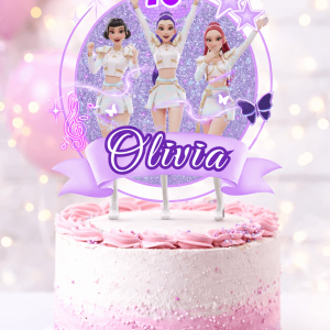 KPop Demon Hunters Editable Cake Toppers | Canva Template for Birthday Parties