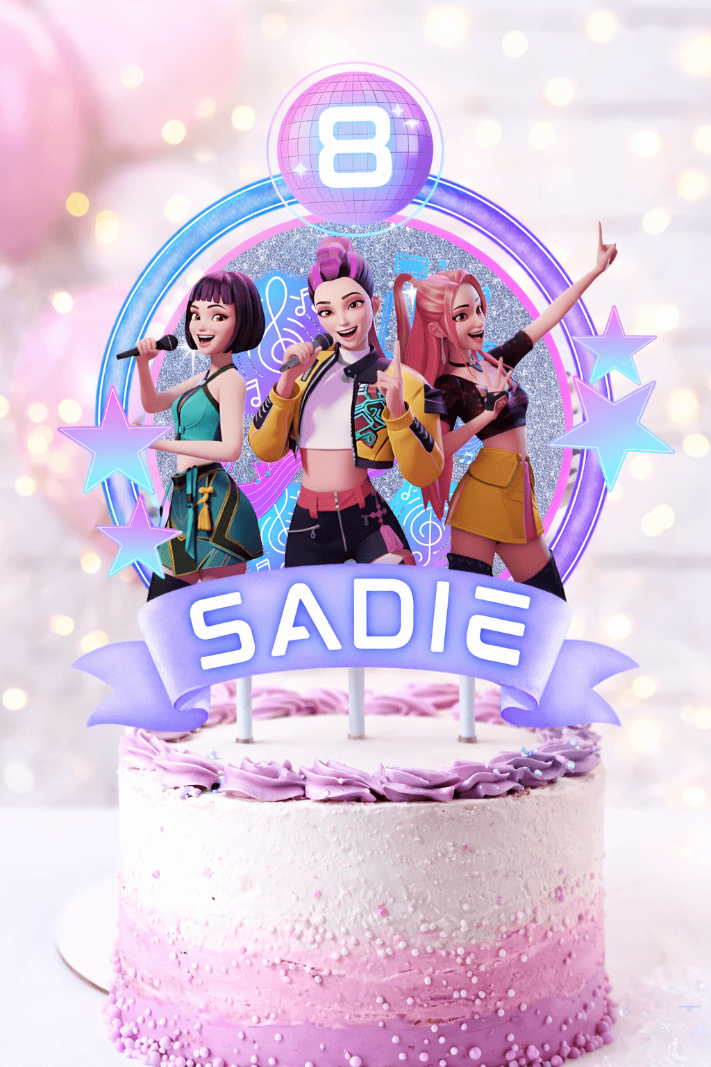 KPop Demon Hunters Editable Cake Toppers | Canva Template for Birthday Parties - Image 2