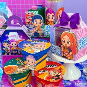 KPop Demon Hunters Party Favor Box Templates | 8 Printable Favor Boxes + Ramen Box Template