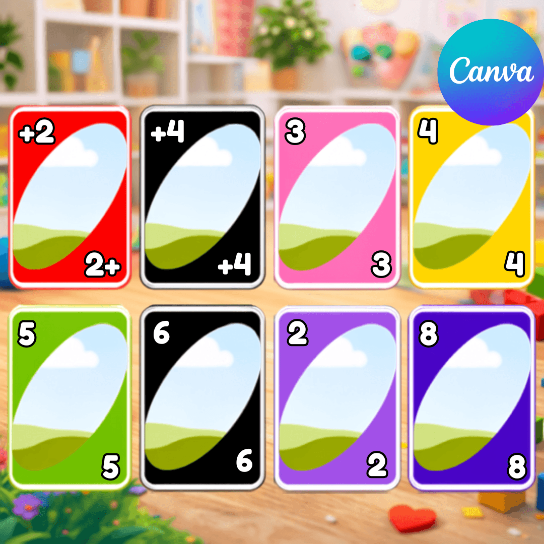 UNO Card Game Template | Editable Canva Printable Game + Box - Image 3