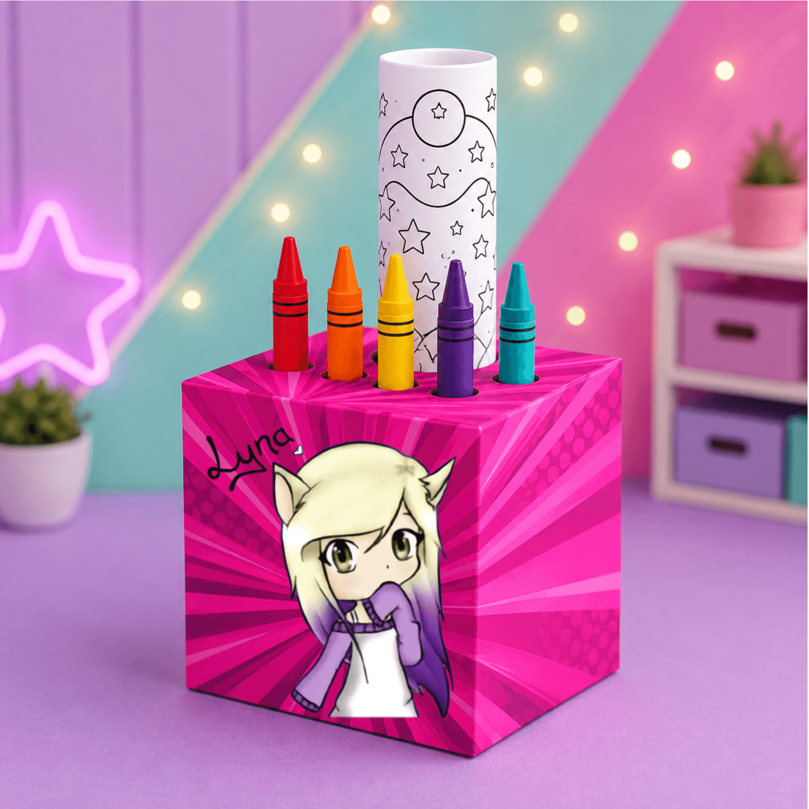 600+ Printable Crayon Holder Boxes | Cube Party Favors + PDF Bundle